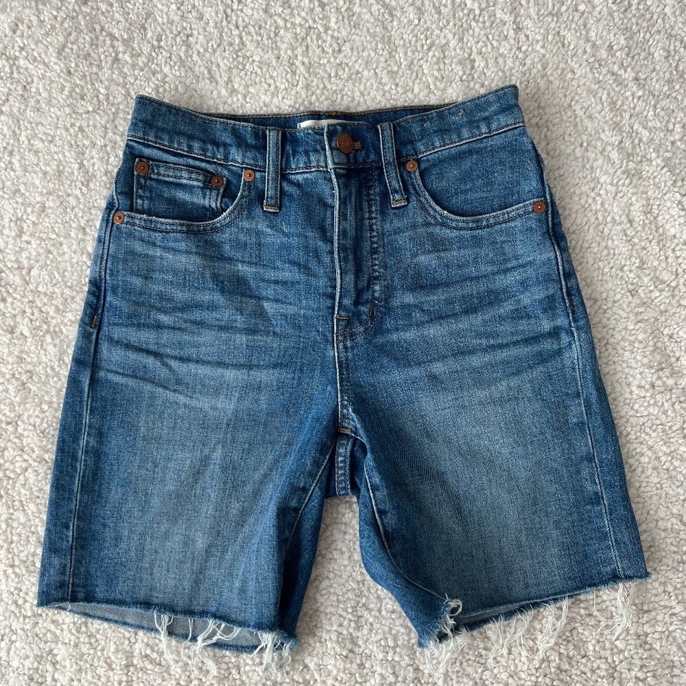 Madewell High-Rise Denim Mid-Length Shorts